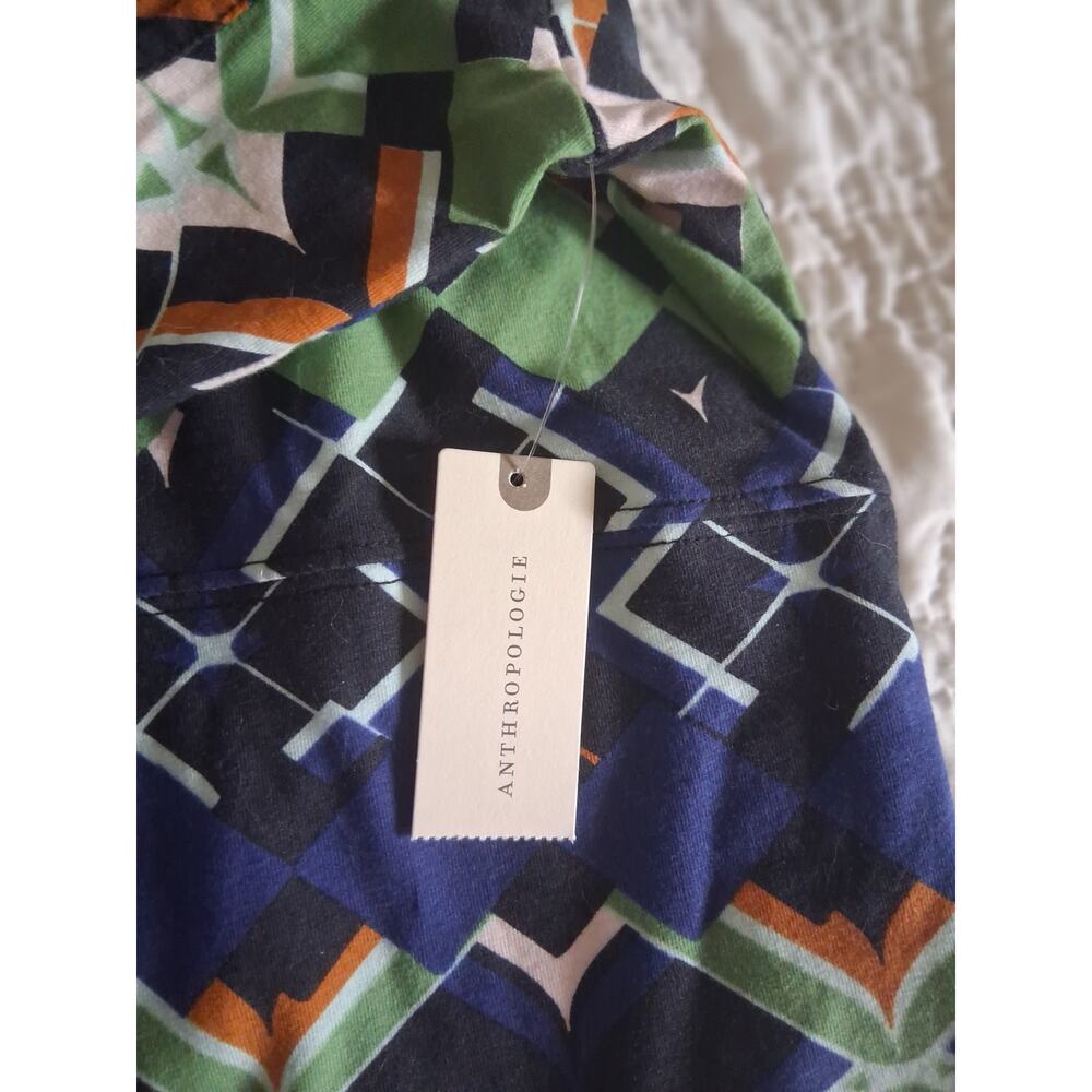 NWT Daily Practice by Anthropologie geometric printed zip-up top Size M - Picture 7 of 9